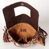 ADBG360 American Darling Hand Tooled Leather Small Cross body Bag with Genuine Hair-On Cowhide
