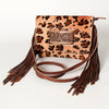 ADBG360 American Darling Hand Tooled Leather Small Cross body Bag with Genuine Hair-On Cowhide
