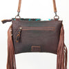 ADBG360 American Darling Hand Tooled Leather Small Cross body Bag with Hair-On Cowhide