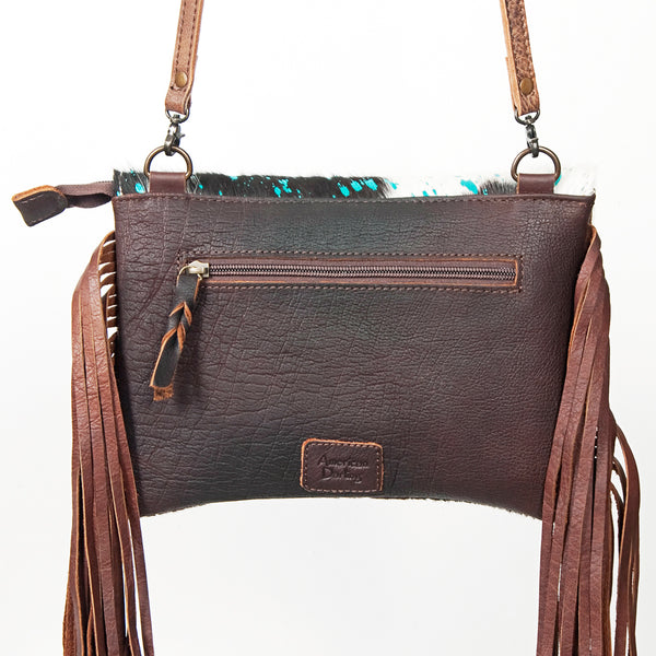 ADBG360 American Darling Hand Tooled Leather Small Cross body Bag with Hair-On Cowhide
