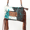 ADBG360 American Darling Hand Tooled Leather Small Cross body Bag with Hair-On Cowhide