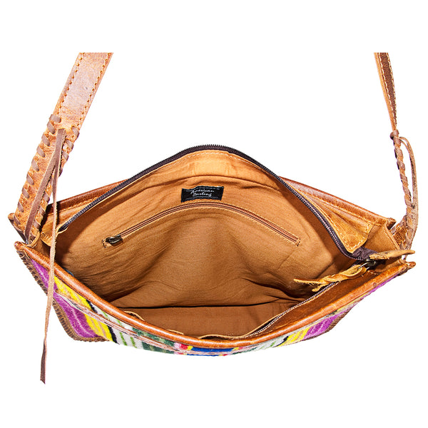 ADBG115 American Darling Saddle Blanket Crossbody -Tooled Leather Western Bag