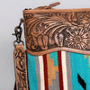 ADBG208 American Darling Western Signature Crossbody Bag with Hand Tooled Floral Leather and Fringes