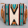 ADBG210 American Darling Large Cross body Bag - Hand Tooled Leather & Woven Saddle Blanket with Fringes