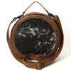 ADBG352BRW American Darling Western Leather Canteen Bag with Hair-On Cowhide and Rivets