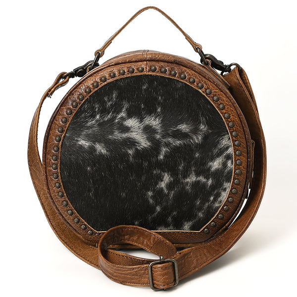 ADBG352BRW American Darling Western Leather Canteen Bag with Hair-On Cowhide and Rivets