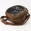 ADBG352BRW American Darling Western Leather Canteen Bag with Hair-On Cowhide and Rivets
