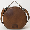 ADBG352BRW American Darling Western Leather Canteen Bag with Hair-On Cowhide and Rivets