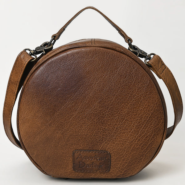 ADBG352BRW American Darling Western Leather Canteen Bag with Hair-On Cowhide and Rivets