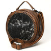 ADBG352BRW American Darling Western Leather Canteen Bag with Hair-On Cowhide and Rivets