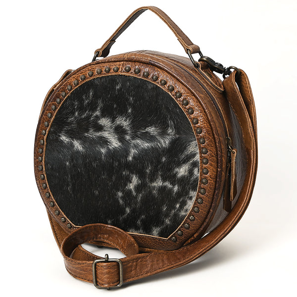 ADBG352BRW American Darling Western Leather Canteen Bag with Hair-On Cowhide and Rivets