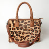 LC-ADBGS118 Western Tote Bag - Hair-On Leather with Whipstitch Trim & Detachable Strap