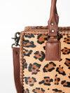 LC-ADBGS118 Western Tote Bag - Hair-On Leather with Whipstitch Trim & Detachable Strap