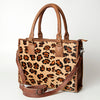 LC-ADBGS118 Western Tote Bag - Hair-On Leather with Whipstitch Trim & Detachable Strap