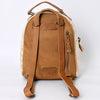ADBGS156 Natural Cowhide Leather Backpack with Hand-Tooled Floral Pocket - Western Style