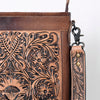 ADBG256 American Darling Messenger Bag - Hand Tooled Floral Leather & Hair-On Cowhide Purse