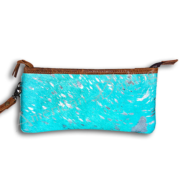 ADBG344 American Darling Hair On Hide Leather Western Style Wristlet Clutch Purse