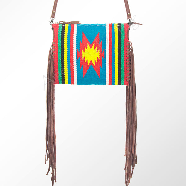 ADBG236 American Darling Handcrafted Western Cross body Bag with Saddle Blanket and Fringes