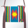 ADBG236 American Darling Handcrafted Western Cross body Bag with Saddle Blanket and Fringes