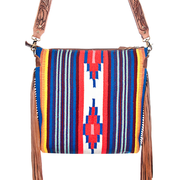 ADBG400 American Darling Hand Tooled Saddle Blanket Signature Cross body Bag
