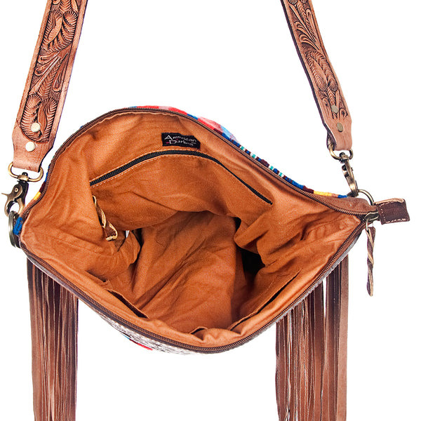 ADBG400 American Darling Hand Tooled Saddle Blanket Signature Cross body Bag