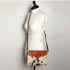 ADBG405 Luxury Hair on Hide Envelope Bag with Intricate Hand-Tooled Leather Details