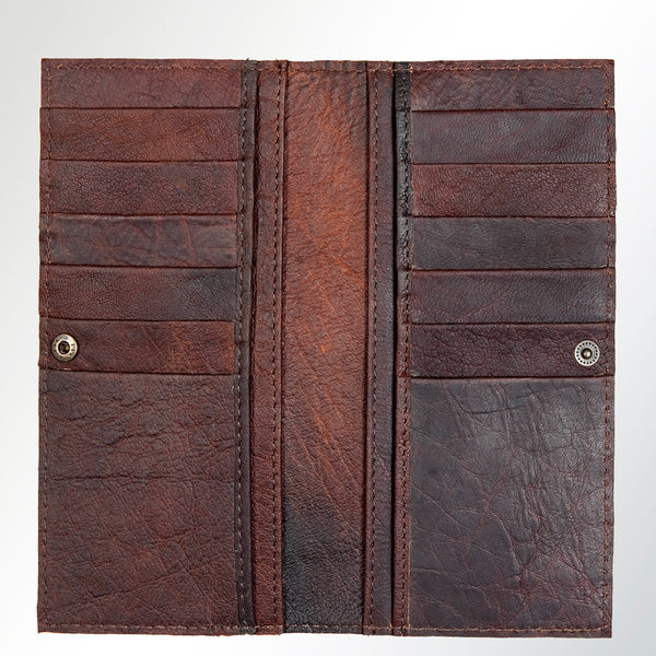 ADBG258 American Darling Wallet Bag - Hand Tooled Floral Leather & Buck Stitched Western Wallet