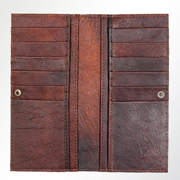 ADBG258 American Darling Wallet Bag - Hand Tooled Floral Leather & Buck Stitched Western Wallet