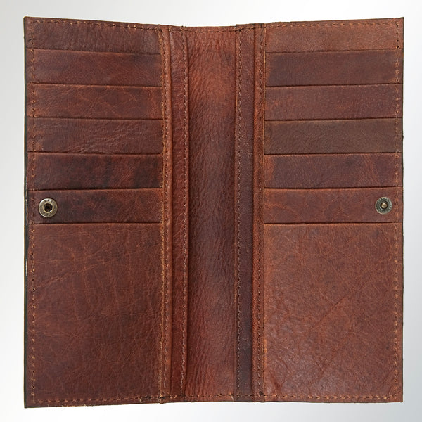 ADBG258 American Darling Wallet Bag - Hand Tooled Floral Leather & Buck Stitched Western Wallet
