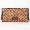ADBG395BR Authentic Hand-Tooled Genuine Leather Envelope Clutch with Artisan Crafting