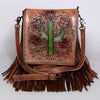 ADBG396 American Darling Hand Tooled Cactus Messenger Bag