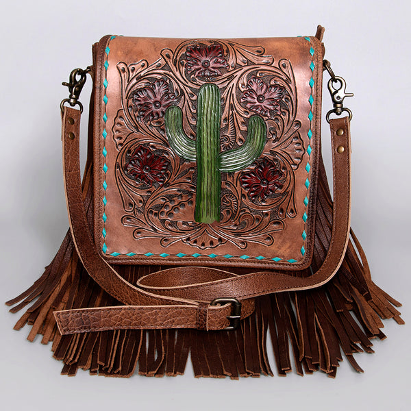 ADBG396 American Darling Hand Tooled Cactus Messenger Bag