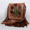 ADBG396 American Darling Hand Tooled Cactus Messenger Bag
