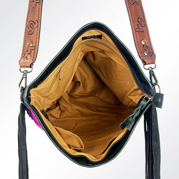 ADBG316 American Darling Hand Tooled Genuine Leather Large Cross body Bag