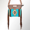 ADBG265 American Darling Cross body Bag - Handcrafted Basket Weave Hand-Tooled Leather & Saddle Blanket Western Purse
