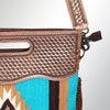 ADBG265 American Darling Cross body Bag - Handcrafted Basket Weave Hand-Tooled Leather & Saddle Blanket Western Purse