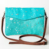 ADBGS178Genuine Hair-on Hide Leather Envelope Bag with Fringe Tassels and Adjustable Strap