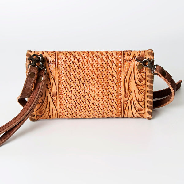 ADBG446 High-Quality American Darling Hand-Tooled Leather Crossbody with Floral Motif