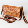 ADBG446 High-Quality American Darling Hand-Tooled Leather Crossbody with Floral Motif