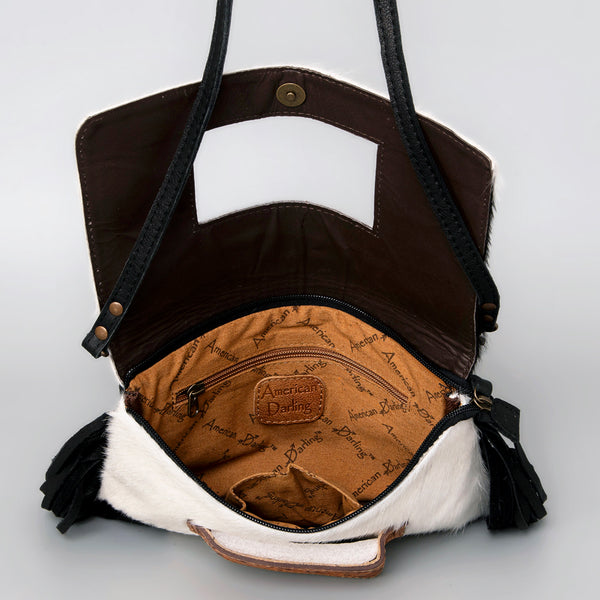 ADBG360 American Darling Hand Tooled Leather Small Cross body Bag with Hair-On Cowhide