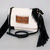 ADBG360 American Darling Hand Tooled Leather Small Cross body Bag with Hair-On Cowhide