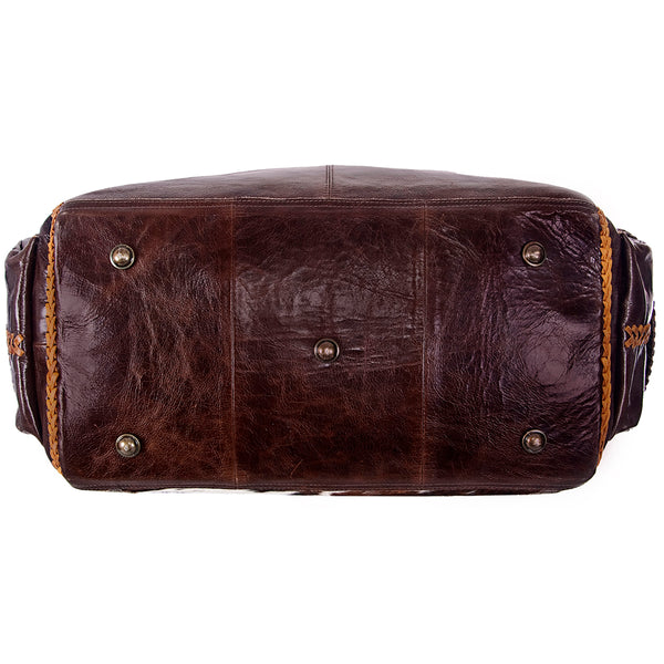 ADBG455 Luxury Genuine Leather and Hair on Hide Weekender Duffel for Elite Travel