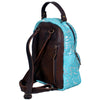 ADBGS156 Natural Cowhide Leather Backpack with Hand-Tooled Floral Pocket - Western Style