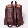 LC-ADBGZ102 Cowhide Backpack with Floral Tooled Leather Flap - Western Chic