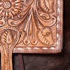 LC-ADBGZ102 Cowhide Backpack with Floral Tooled Leather Flap - Western Chic