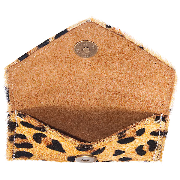 ADBG471 Premium Genuine Hair on Hide Coin Purse with Secure Zip Top and Leather Pull