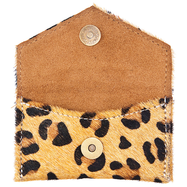 ADBG471 Premium Genuine Hair on Hide Coin Purse with Secure Zip Top and Leather Pull