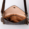ADBG476 Envelope Cowhide Leather Crossbody Bag with Fringe Western Boho Shoulder Purse