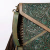 ADBG476 Envelope Cowhide Leather Crossbody Bag with Fringe Western Boho Shoulder Purse