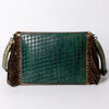 ADBG476 Envelope Cowhide Leather Crossbody Bag with Fringe Western Boho Shoulder Purse